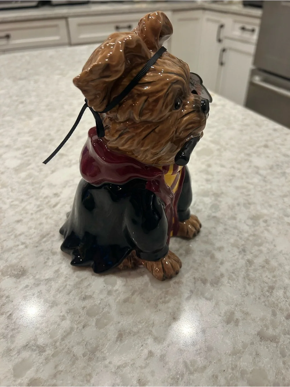 “New” Blue Sky Clayworks Ceramic Dog Figurine in Black and Brown